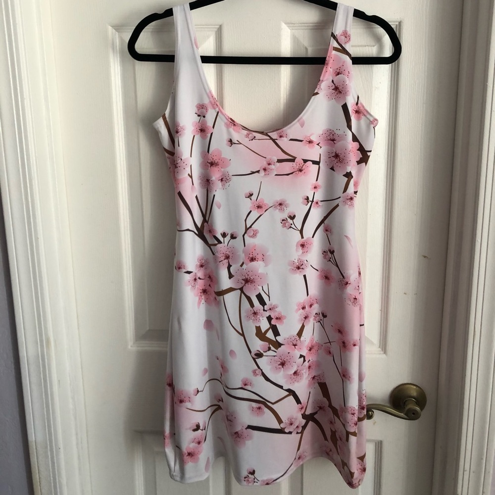 Large white cherry blossom Blackmilk Tank dress